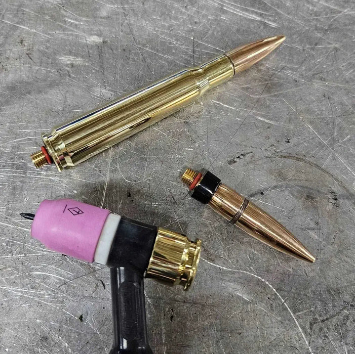 50 BMG Bullet Back Cap Set 9/20/25 series sitting on welding table