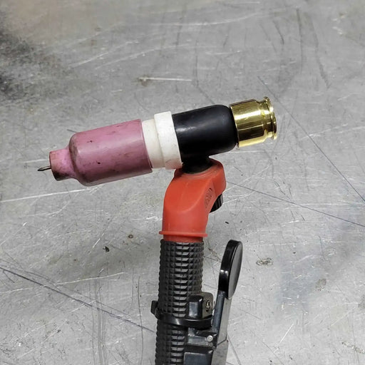 50 Cal BMG Bullet Short Button Back cap installed on TIG Torch Handle