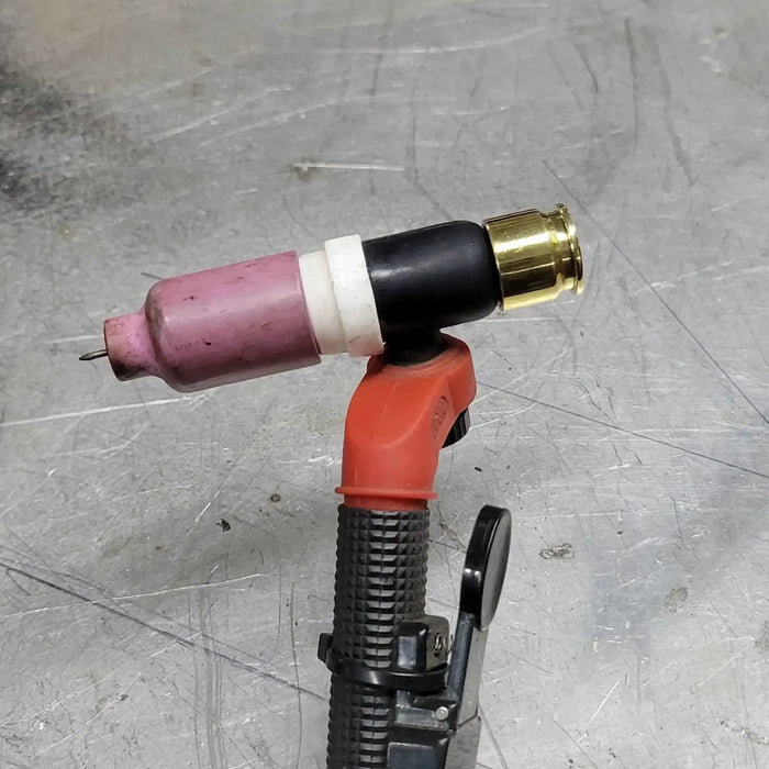 50 Cal BMG Bullet Short Button Back cap installed on TIG Torch Handle