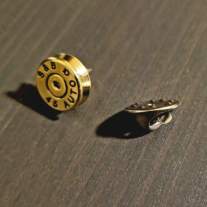 45 Caliber Once Fired Tie Tack, Bullet Shell Hat Pin, Bullet Casing Lapel Pin, Men's Fashion Accessories, Bullet Jewelry, Bullet Lanyard Pin - HittCraft Bullet Gifts