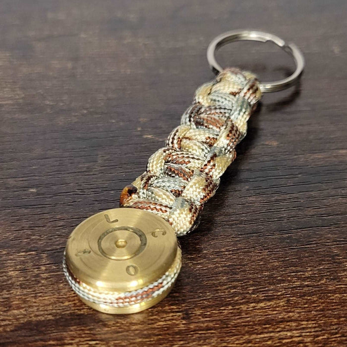 50 Caliber BMG Bullet Paracord Keychain Color Desert Camo, Heavy Duty Tactical Keychain, Outdoor Survival Keychain, Novelty Bullet Keyring - HittCraft Bullet Gifts