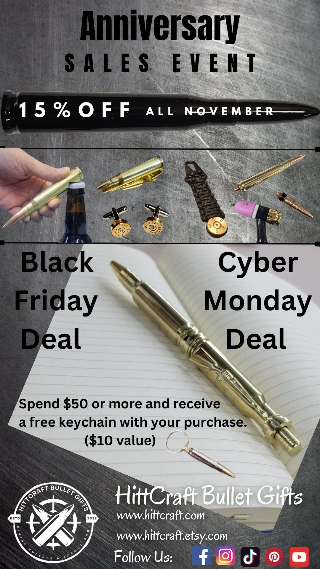 Thank You, Customers! Enjoy 15% Off and Special Black Friday & Cyber Monday Deals at HittCraft Bullet Gifts - HittCraft Bullet Gifts