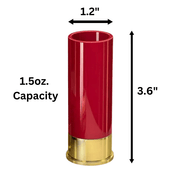 12 Gauge Shot Glasses, Set of 4, 1.5oz. Capacity, Red and Gold - HittCraft Bullet Gifts