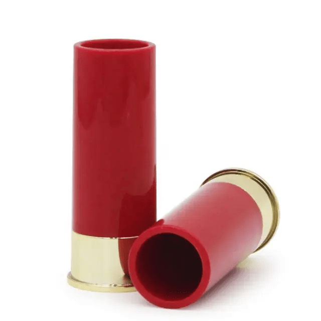 12 Gauge Shot Glasses, Set of 4, 1.5oz. Capacity, Red and Gold - HittCraft Bullet Gifts