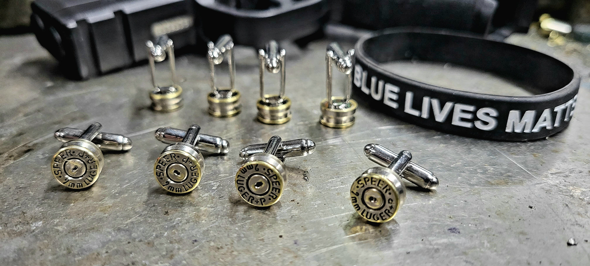 Custom Cufflinks request from police officer using the spend casings from his service pistol.