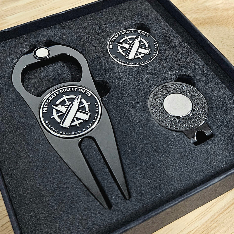 HittCraft Bullet Golf Divot Tool and Ball Marker Set