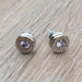 9mm nickel bullet casing stud earrings with diamond crystal birthstone