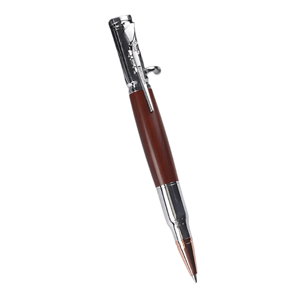 Appearance of Silver and Wood Bolt Action Pen