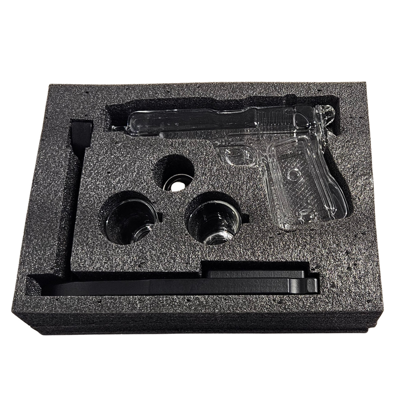 Hittcraft Pistol Decanter Set with Display Stand & Shot Glasses