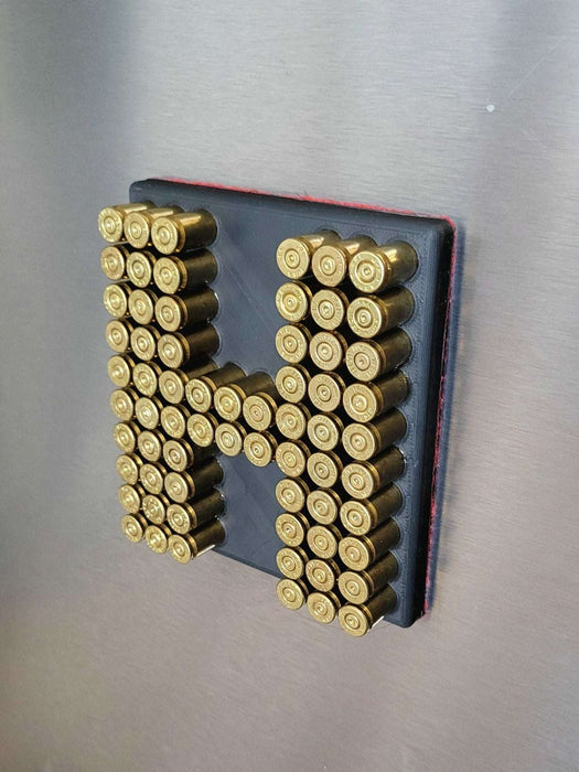 Bullet Shell Casing Custom Letter Magnet, Personalized Gun Safe Magnet, Rustic Refrigerator Magnets, Collectible Magnetic Letters, Gun Gifts - HittCraft Bullet Gifts