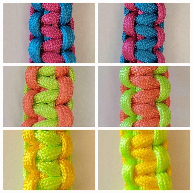 Mixed Neon Color Variations(2) 50 Caliber Bullet Paracord Keychain