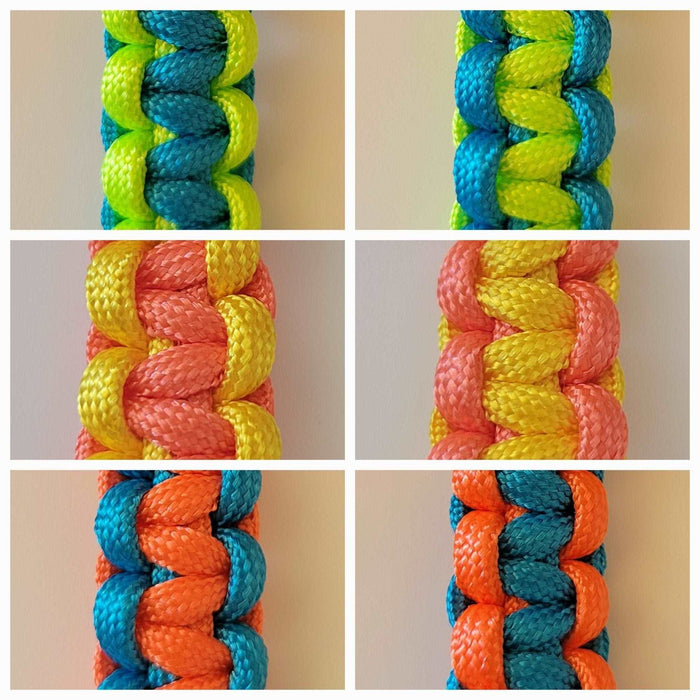 Mixed Neon Color Variations 50 Caliber Bullet Paracord Keychain
