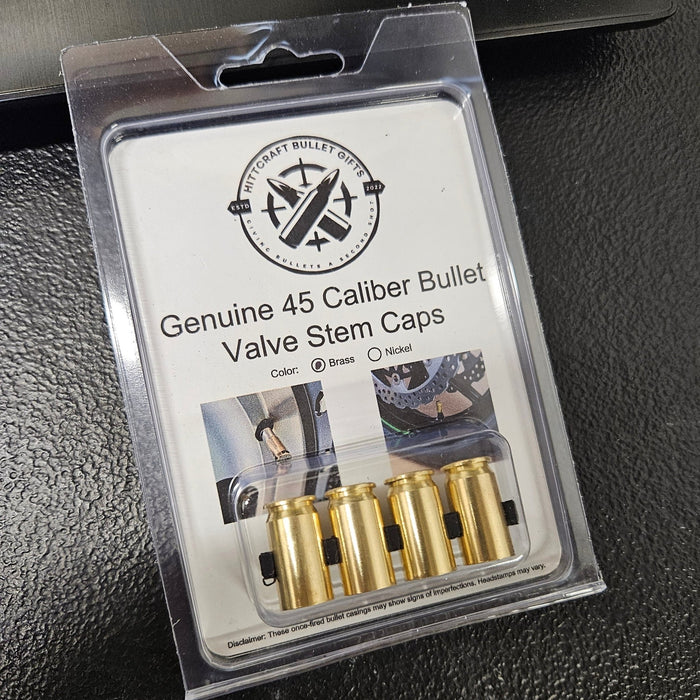 45 Caliber Brass Bullet Casing Valve Stem Caps — HittCraft Bullet