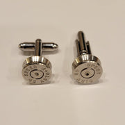 45 Caliber Nickel Bullet Casing Cuff Links, Formal Wedding Cufflinks for Men, Gun Shell Cuff Links, Groomsmen Gift Idea, Novelty Cufflinks - HittCraft Bullet Gifts