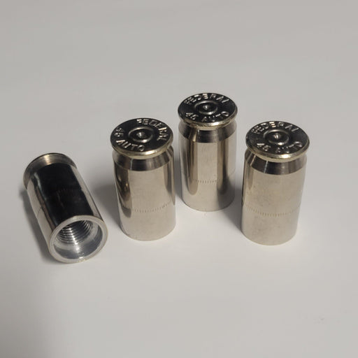 45 Caliber Nickel Bullet Casing Valve Stem Caps, Bullet Valve Stem Caps