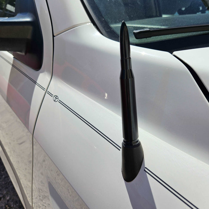 50 Caliber BMG Bullet Antenna, Vehicle Accessories, Exterior Styling, 50 Cal, Short antenna, Chevy, Dodge, Jeep, Ford, and many more. - HittCraft Bullet Gifts