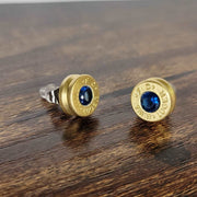 9mm Bullet Casing Stud Earrings September Birthstone, Gemstone Earrings, Birthstone Jewelry Gift, Fashion Accessories for Gun Lovers - HittCraft Bullet Gifts