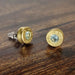 9mm Bullet Casing Stud Earrings, Choose Your Birthstone Gemstone Earrings, Birthstone Jewelry Gift, Fashion Accessories for Gun Lovers
