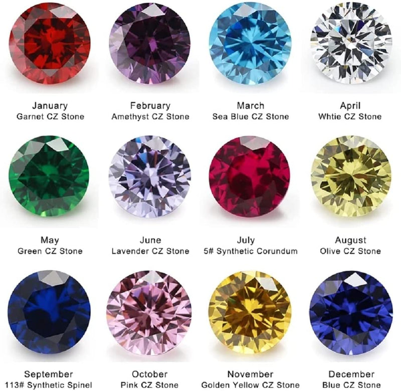 Gemstone Color Variation Chart, 9mm Nickel Bullet Casing Stud Earrings, Choose Your Birthstone Gemstone Earrings, Birthstone Jewelry Gift, Fashion Accessories for Gun Lovers - HittCraft Bullet Gifts