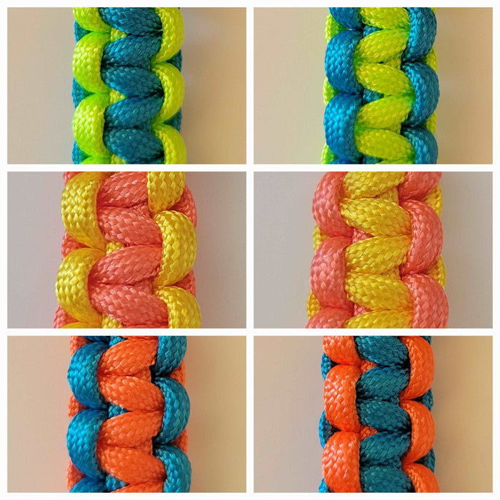 Mixed Neon Color Variations 50 Caliber Bullet Paracord Keychain